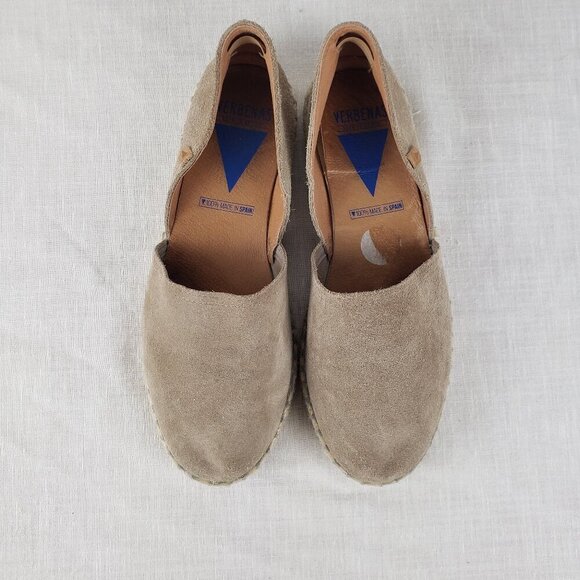 Verbenas Carmen Espadrilles Tan Suede Closed Toe Flats Shoes Size 40 US 9 - Picture 2 of 16